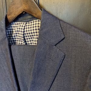 SuitSupply navy blue linen suit 38R